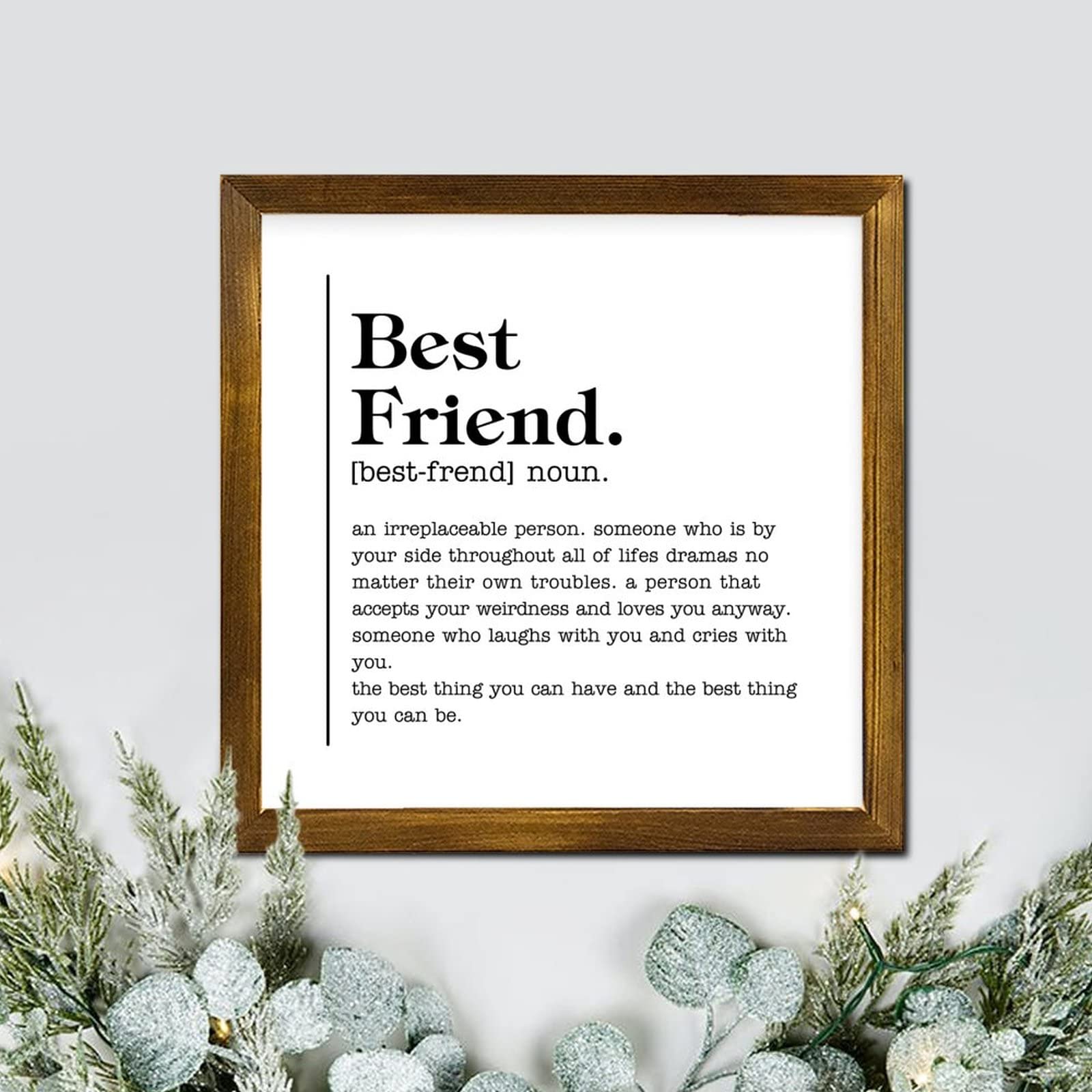 Amazon.com: Best Friend Noun Definition Typography Art Print Frame